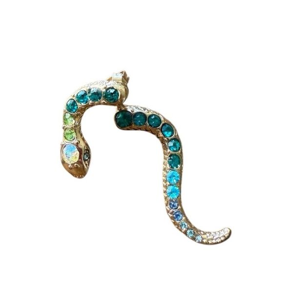 Betsy Johnson Snake Rhinestone Drop Earrings NWT - Picture 4 of 4